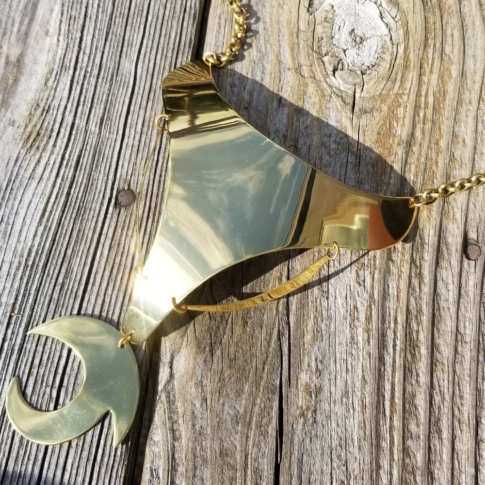 Modern sculptural collar choker necklace bisjoux - Picture 2 of 3